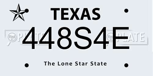 448S4E Texas License Plate