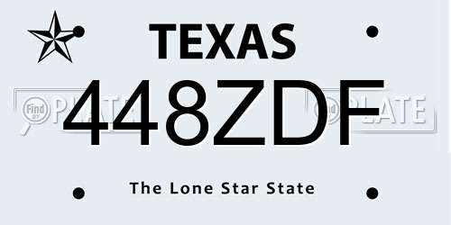448ZDF Texas License Plate