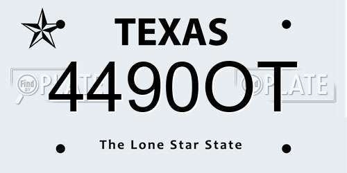 4490OT Texas License Plate