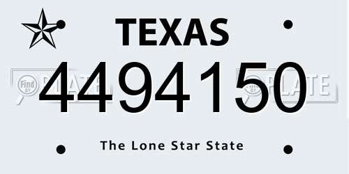 4494150 Texas License Plate