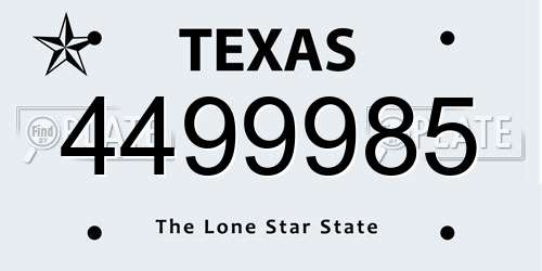 4499985 Texas License Plate