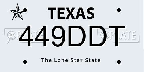 449DDT Texas License Plate