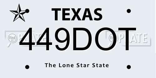 449DOT Texas License Plate