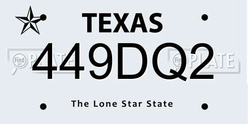 449DQ2 Texas License Plate