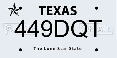 449DQT Texas License Plate
