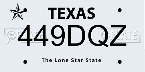 449DQZ Texas License Plate