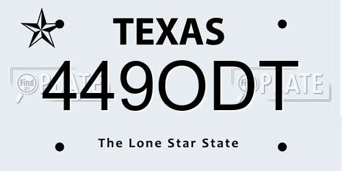 449ODT Texas License Plate