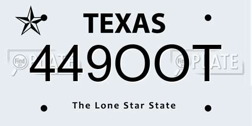 449OOT Texas License Plate