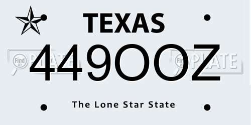 449OOZ Texas License Plate