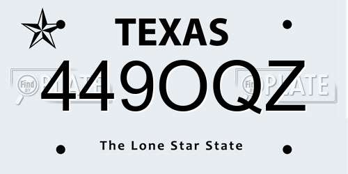 449OQZ Texas License Plate