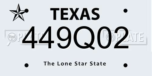 449Q02 Texas License Plate