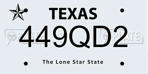449QD2 Texas License Plate