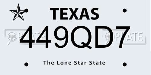 449QD7 Texas License Plate