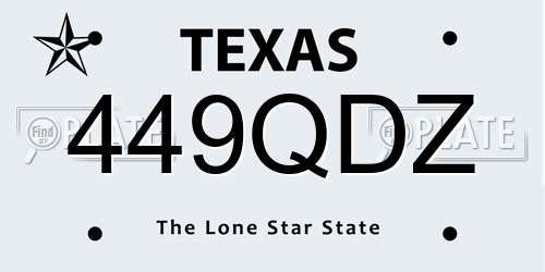 449QDZ Texas License Plate