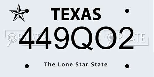 449QO2 Texas License Plate