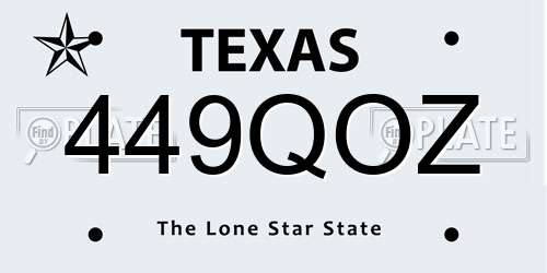 449QOZ Texas License Plate
