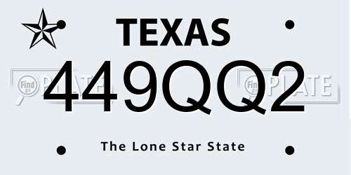 449QQ2 Texas License Plate