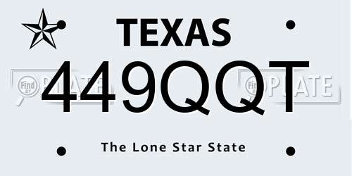 449QQT Texas License Plate