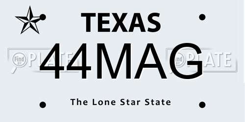 44MAG Texas License Plate