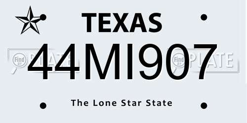 44MI907 Texas License Plate
