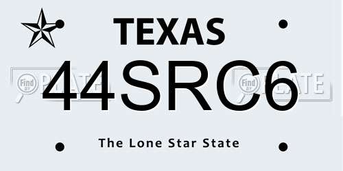 44SRC6 Texas License Plate