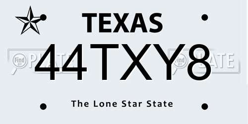 44TXY8 Texas License Plate