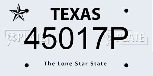 45017P Texas License Plate