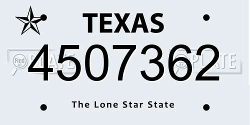 4507362 Texas License Plate