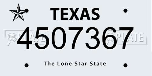 4507367 Texas License Plate