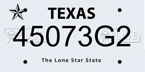 45073G2 Texas License Plate