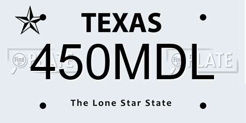 450MDL Texas License Plate