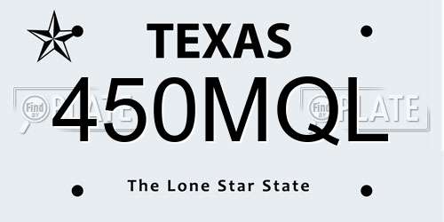 450MQL Texas License Plate