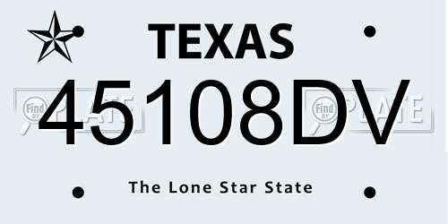 45108DV Texas License Plate