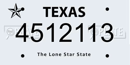 4512113 Texas License Plate