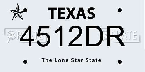 4512DR Texas License Plate