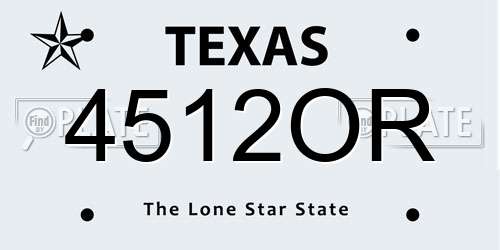 4512OR Texas License Plate