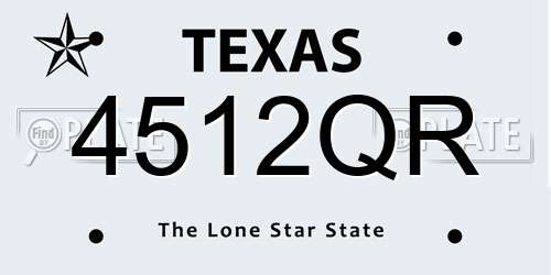 4512QR Texas License Plate