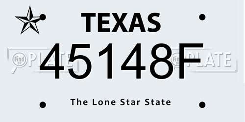 45148F Texas License Plate
