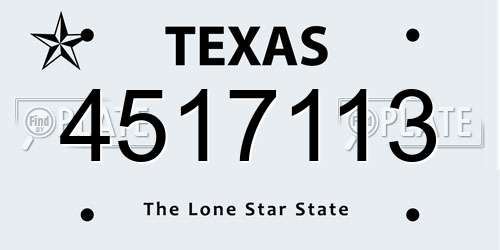 4517113 Texas License Plate