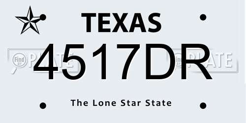 4517DR Texas License Plate