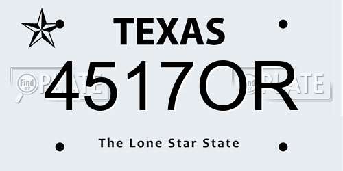 4517OR Texas License Plate