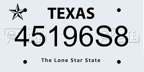 45196S8 Texas License Plate
