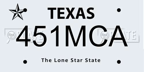 451MCA Texas License Plate