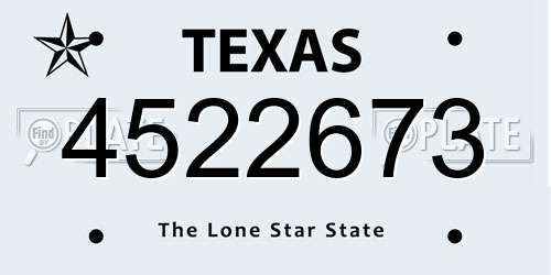 4522673 Texas License Plate