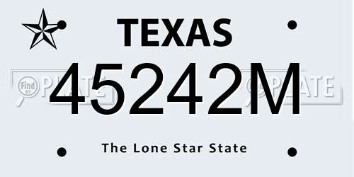 45242M Texas License Plate