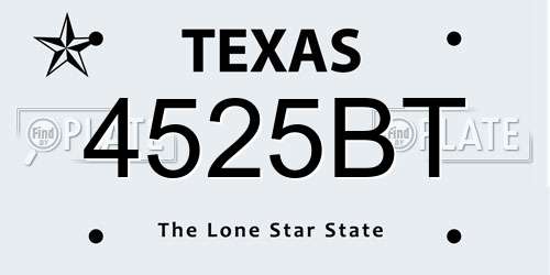 4525BT Texas License Plate