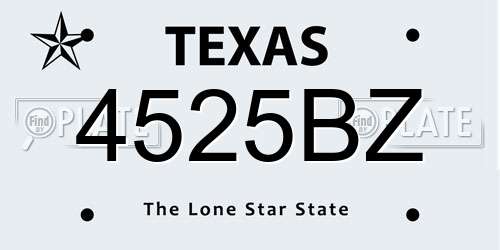 4525BZ Texas License Plate