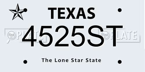 4525ST Texas License Plate