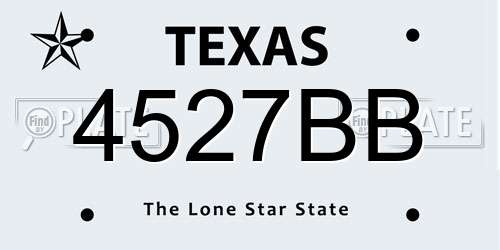 4527BB Texas License Plate