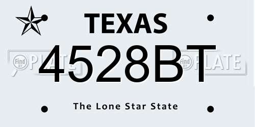 4528BT Texas License Plate